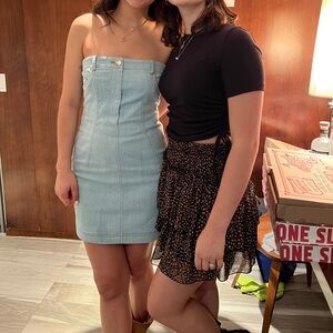 Moschino light  Blue Denim Strapless Mini Dress